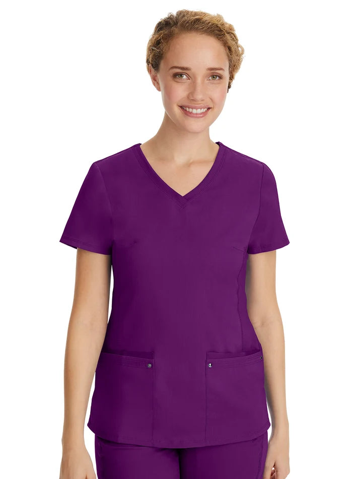 Healing Hands - HH Purple Label - Women's 2-Pocket Juliet Stylish V-Neck Top