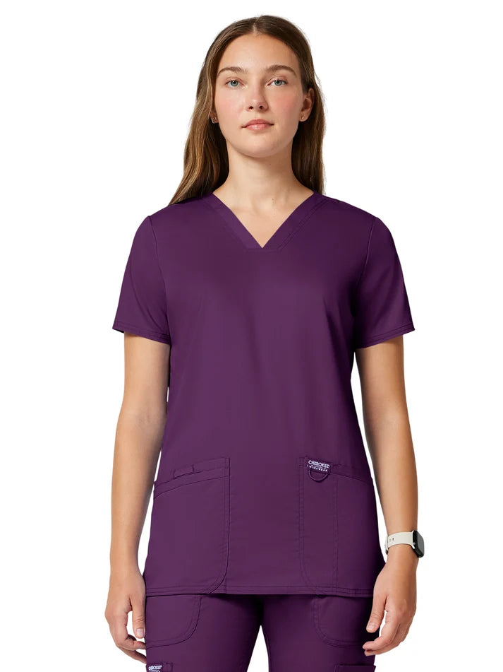 Cherokee - Workwear Revolution - Women's 3-Pocket V-Neck Top