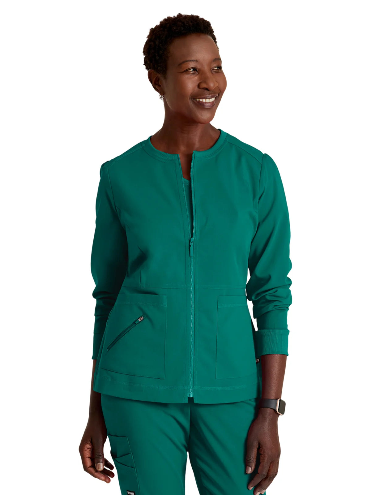 Grey's Anatomy Spandex Stretch - Women's Three-Pocket Millie Warm-Up Jacket