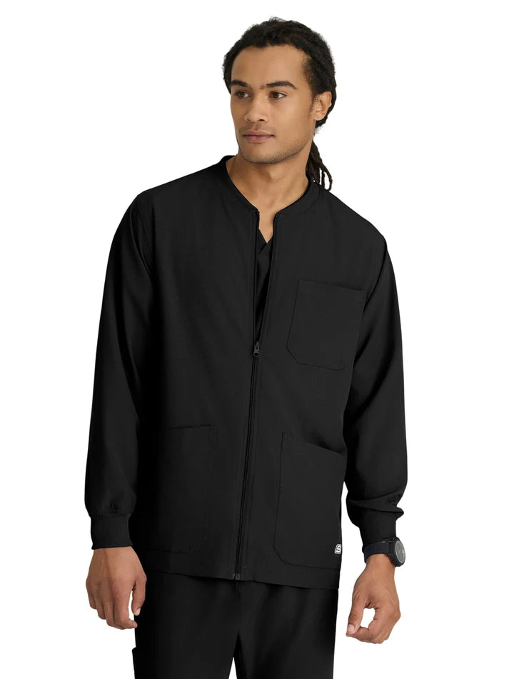Skechers - Men's Three-Pocket Zip-Up Structure Warm-Up Scrub Jacket