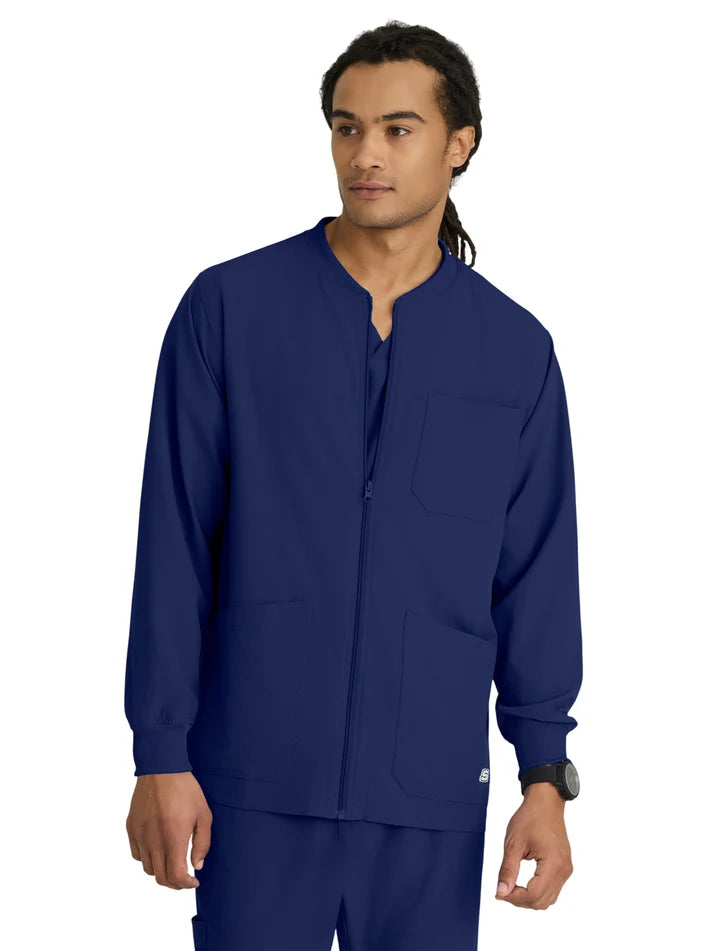 Skechers - Men's Three-Pocket Zip-Up Structure Warm-Up Scrub Jacket