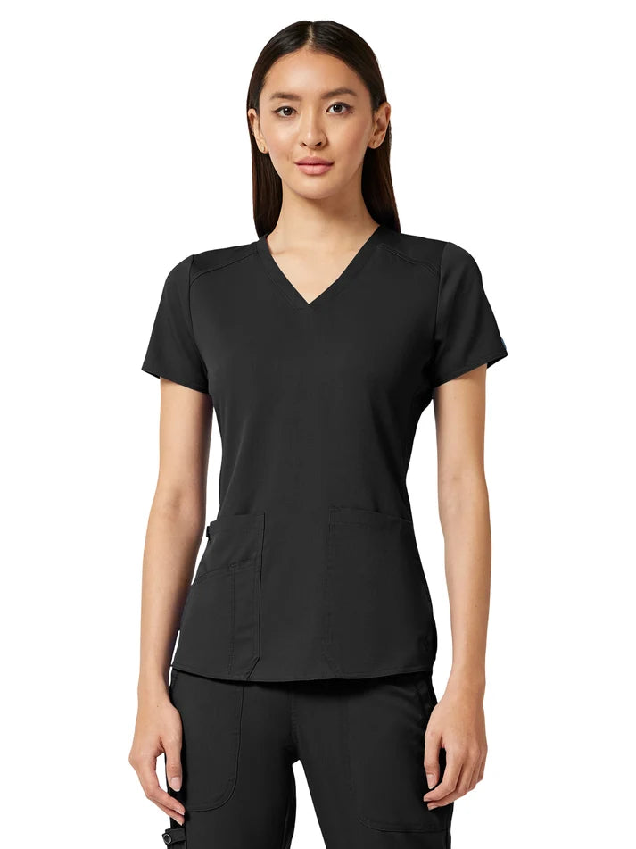 Med Couture - MC Touch - Women's 4-Pocket V-Neck Shirttail Top