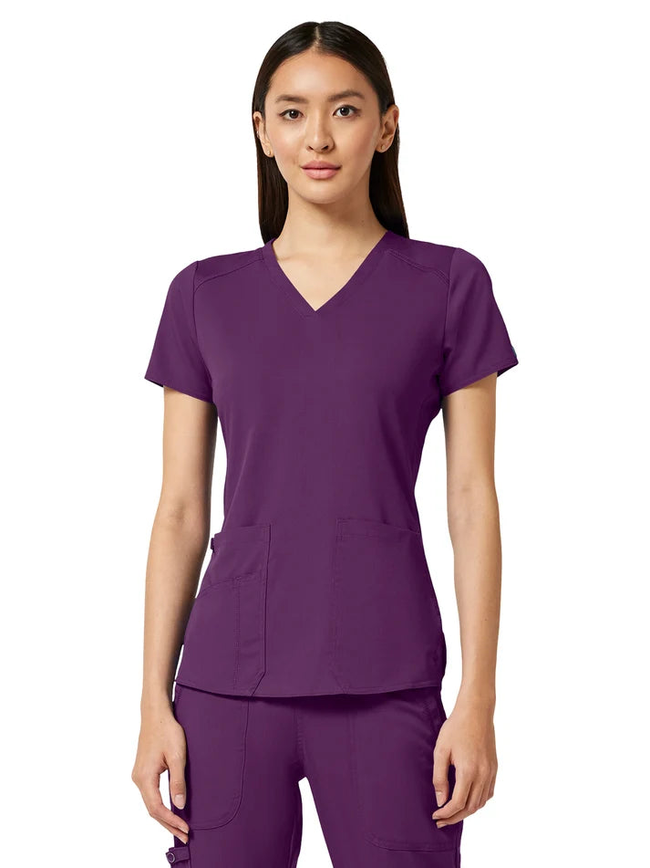 Med Couture - MC Touch - Women's 4-Pocket V-Neck Shirttail Top