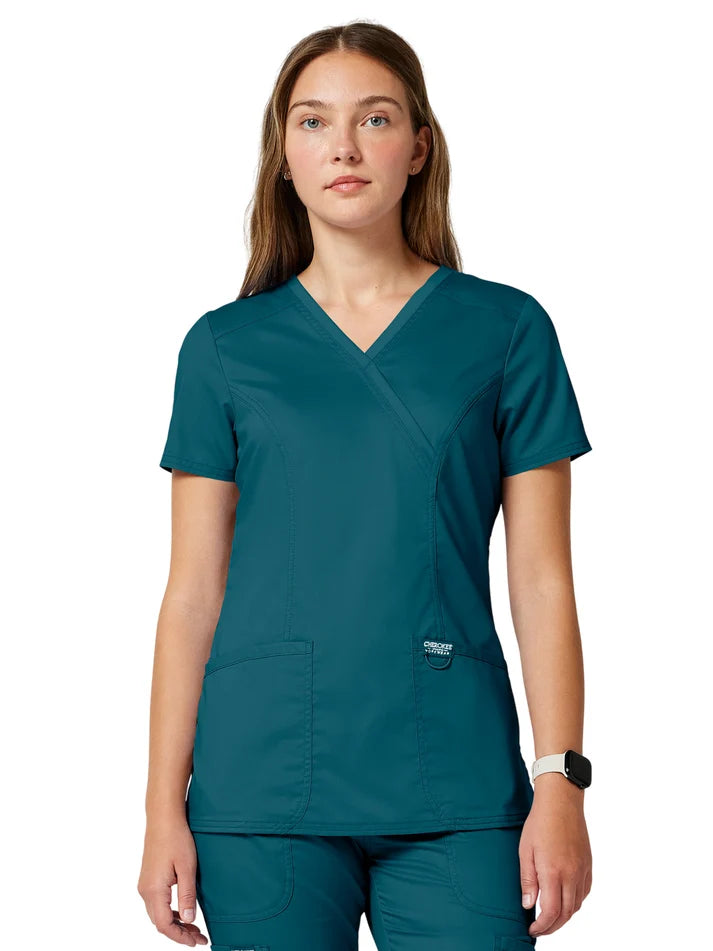Cherokee - Workwear Revolution - Women's 2-Pocket Mock Wrap Top