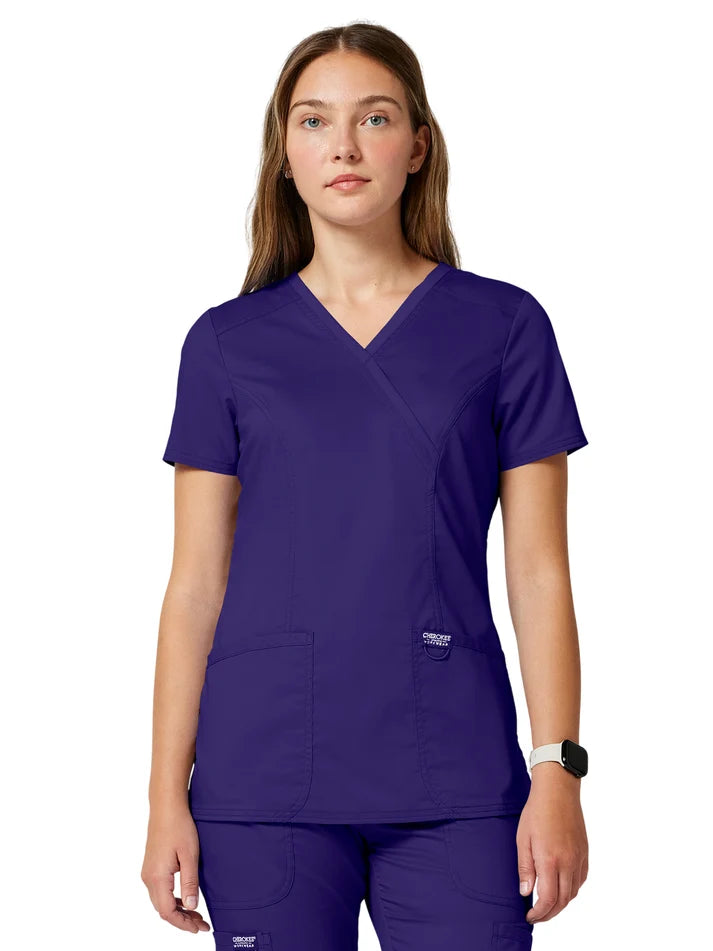 Cherokee - Workwear Revolution - Women's 2-Pocket Mock Wrap Top