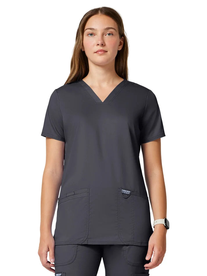 Cherokee - Workwear Revolution - Women's 3-Pocket V-Neck Top
